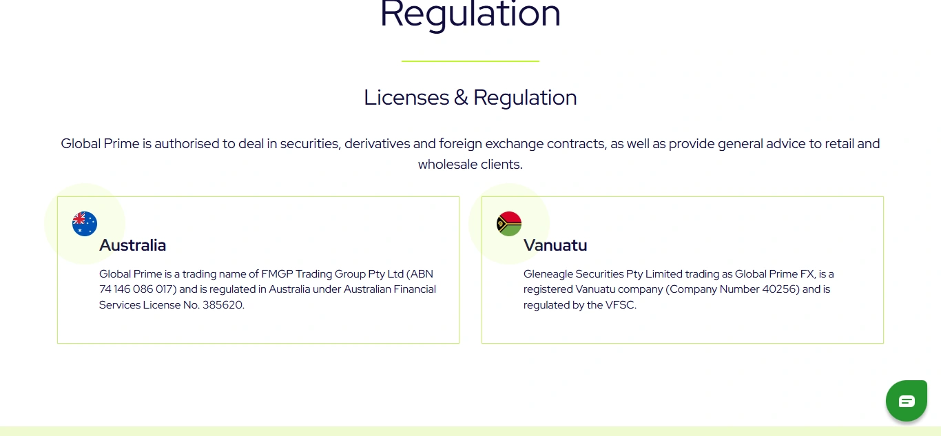 ASIC register showing Global Prime license 385620