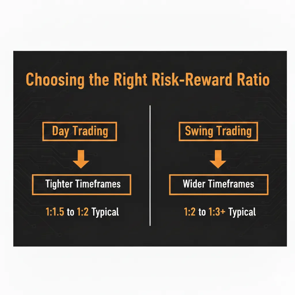 Decision matrix showing trading styles mapped to appropriate risk-reward ratio ranges