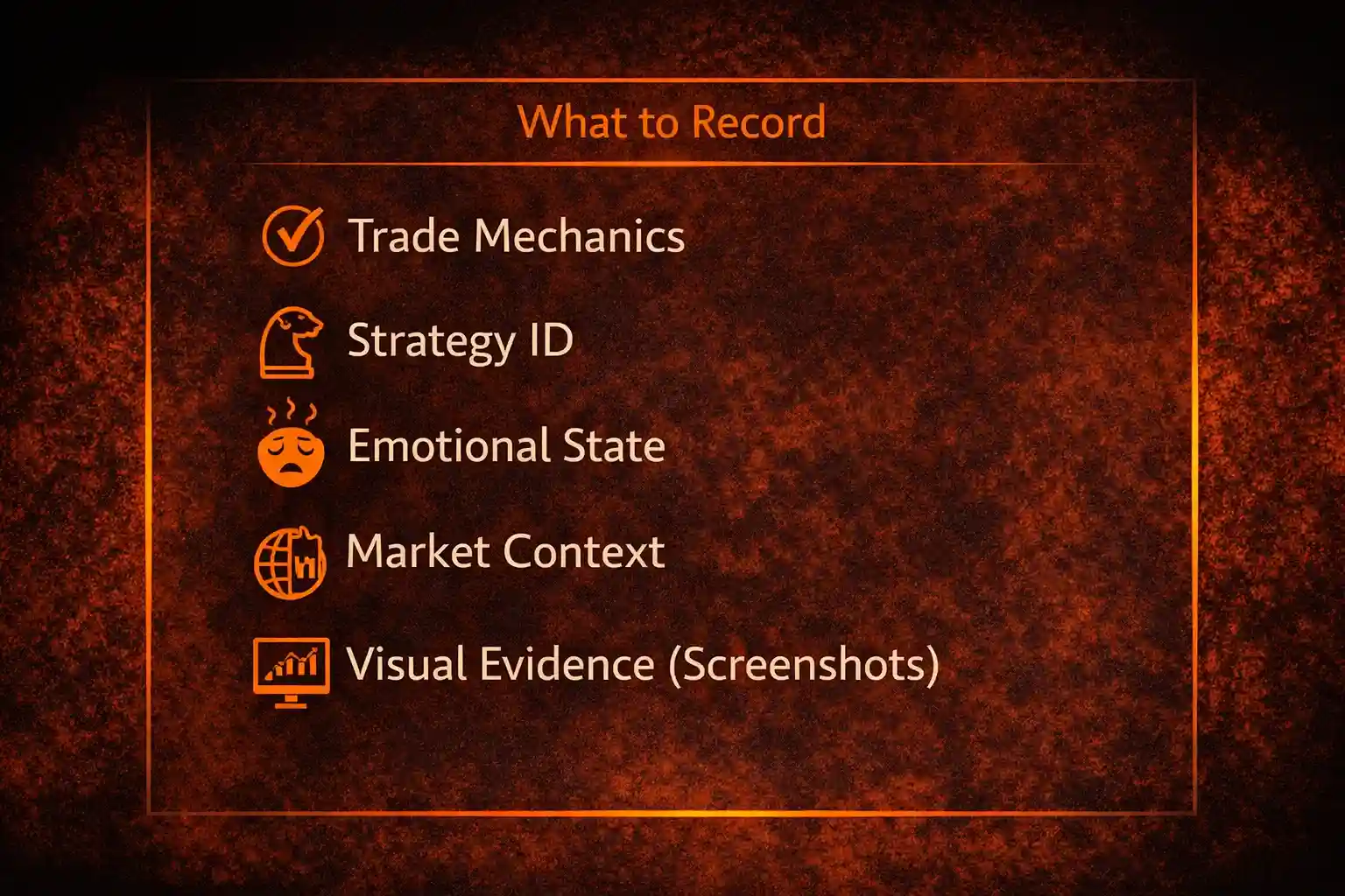 Five core categories of a trading journal: trade mechanics, strategy, emotions, market context, and screenshots - MonkeyTrade Five core categories of a trading journal: trade mechanics, strategy, emotions, market context, and screenshots