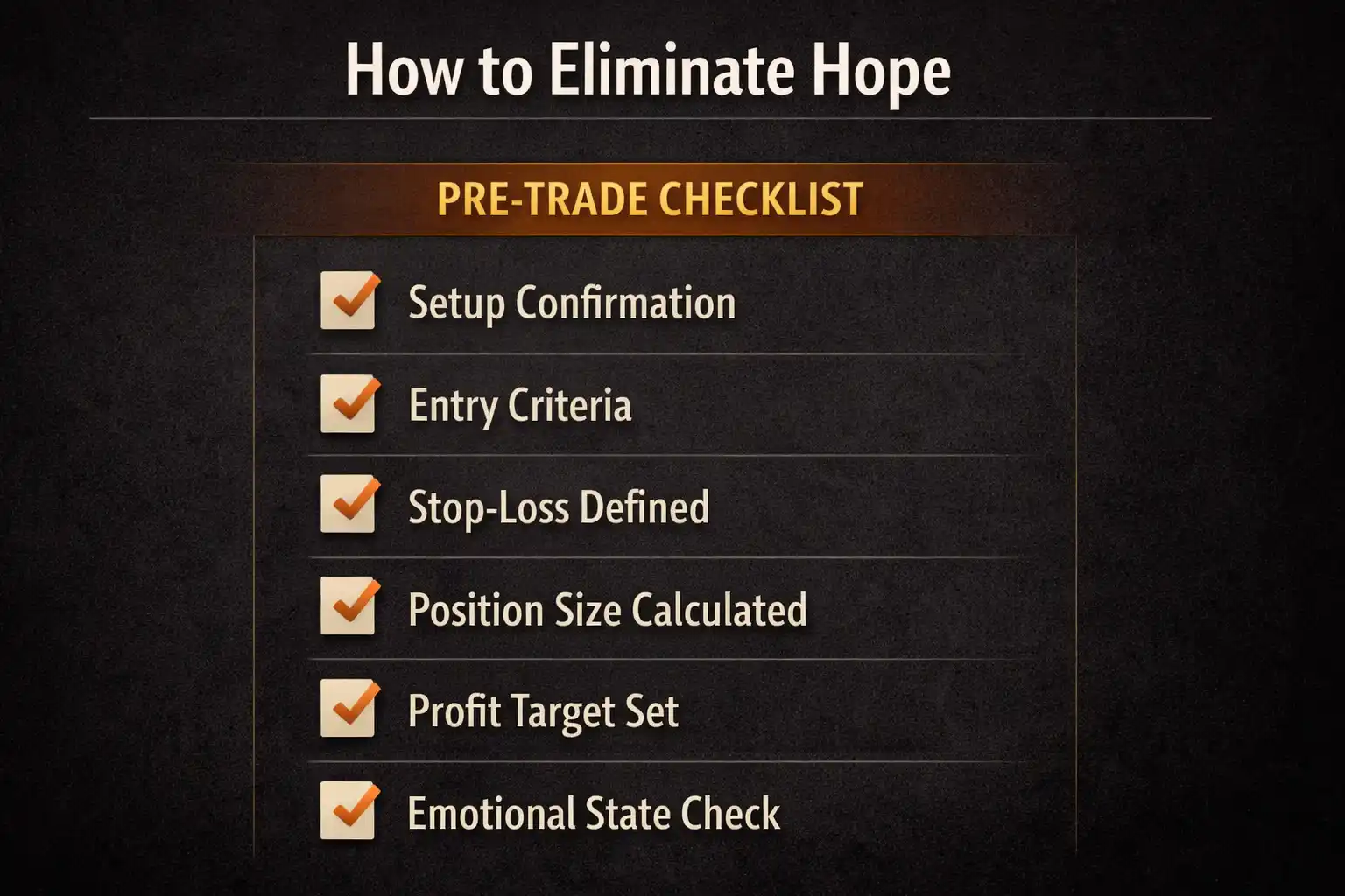Pre-trade checklist infographic with six verification items for strategy-based trading decisions - MonkeyTrade Pre-trade checklist infographic with six verification items for strategy-based trading decisions
