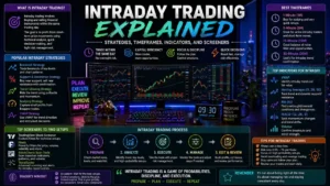 Intraday Trading Explained: Strategies, Timeframes, Indicators, and Screeners
