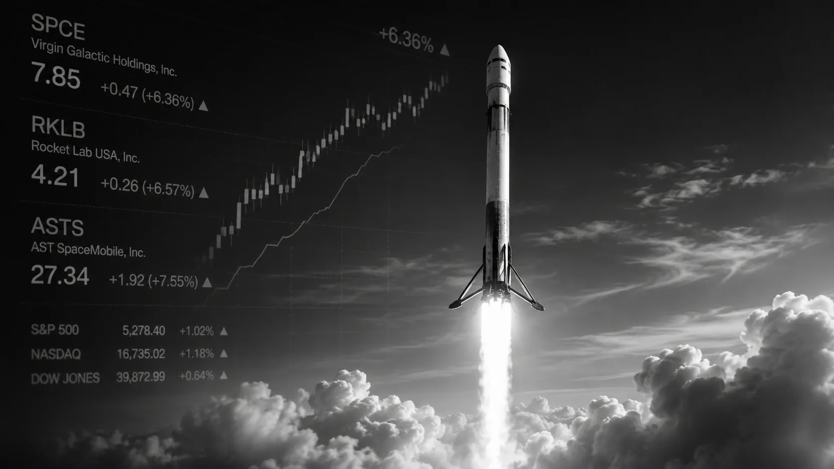 Rocket launching with a stock chart overlay illustrating SpaceX IPO investor interest - MonkeyTrade Rocket launching with a stock chart overlay illustrating SpaceX IPO investor interest